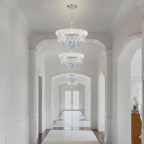 Chrome Crystal Chandeliers for Dining Room，4-Lights D15 Inch - Image 6