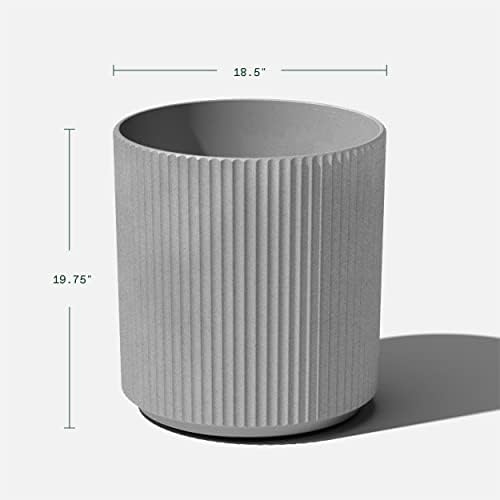 Veradek Mason Series Demi Planter - Large Round Planter for Indoor or Outdoor Patio/Balcony | Made from Plastic & Concrete with Drainage Holes | Modern Décor for Flowers, Trees, Tall Plants - Image 3