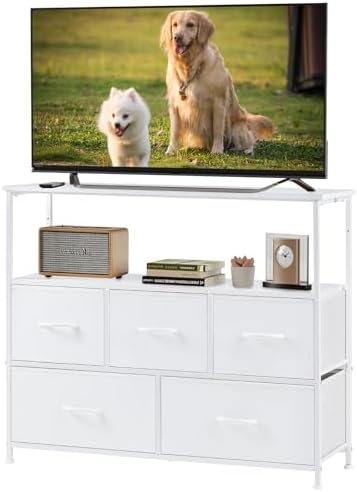 DUMOS TV Stand Dresser, Media Console, Storage Drawers by DumosLifestyle