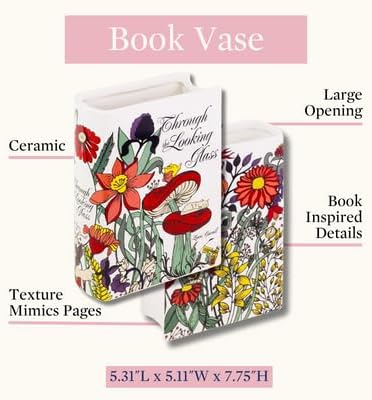 Steel Mill & Co Book-Shaped, Ceramic, Decorative Vase, Large - Anne of Green Gables Bundle with Book-Shaped Decorative Vase, Large -Through The Looking Glass - Image 7
