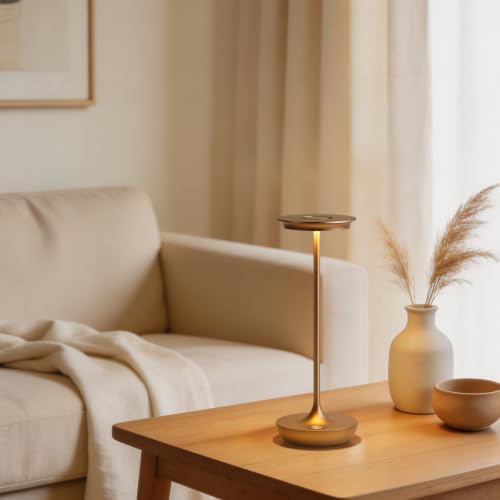 LED Rechargeable Cordless Table Lamp Battery Operated Light 2P Bronze - Image 5