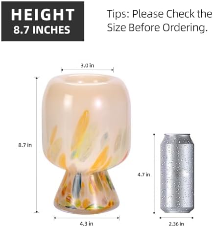 KAMMAK Glass Vase,Colored Hand Blown Decorative Vase - Image 2