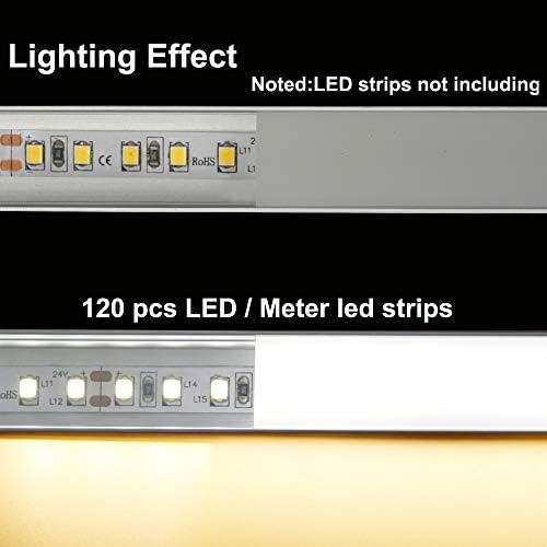 hunhun 10-Pack 6.6ft/ 2Meter Plus-Size U Shape LED Aluminum Channel System with Milky Cover, End Caps and Mounting Clips, Aluminum Profile for LED Strip Light, Special for Philips Hue Strip - Image 5