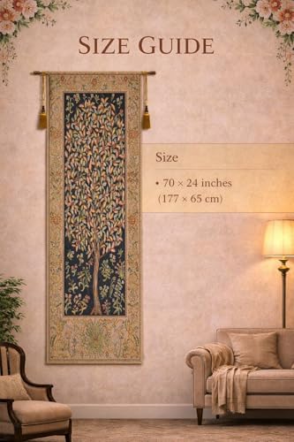 William Morris The Pastel Tree Portiere Tapestry Wall Hanging 70 x 24 in - Image 2