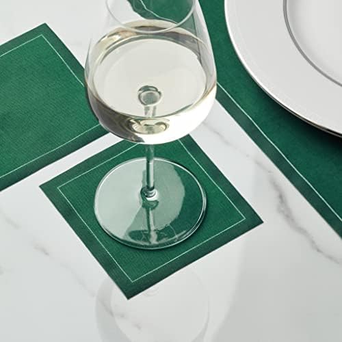Cotton Cocktail Napkin - 4.3 x 4.3 in - 50 units per roll - English Green - Image 3