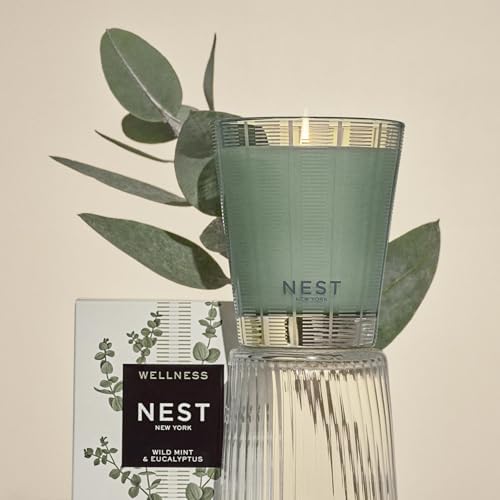 NEST New York Scented Classic Candle, Wild Mint & Eucalyptus - 8.1 oz - Up to 60-Hour Burn Time - Reusable Glass Vessel - Image 5