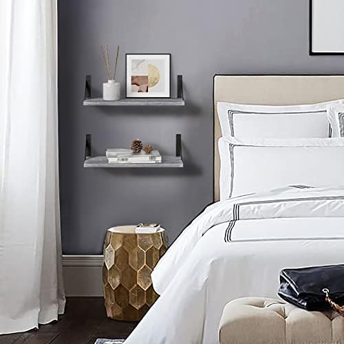 Forbena Grey Floating Shelves for Wall Decor Set of 3, Floating Book Shelves for Bedroom Living Room Classroom Library Office, Wall Mounted Shelf for Kids Room Christmas Decor (Rustic Gray) - Image 7