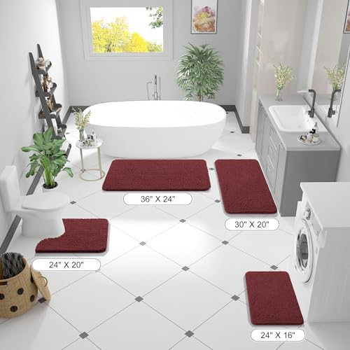 OLANLY Bathroom Rugs 36x24, Extra Soft Absorbent Chenille Bath Rugs - Image 2