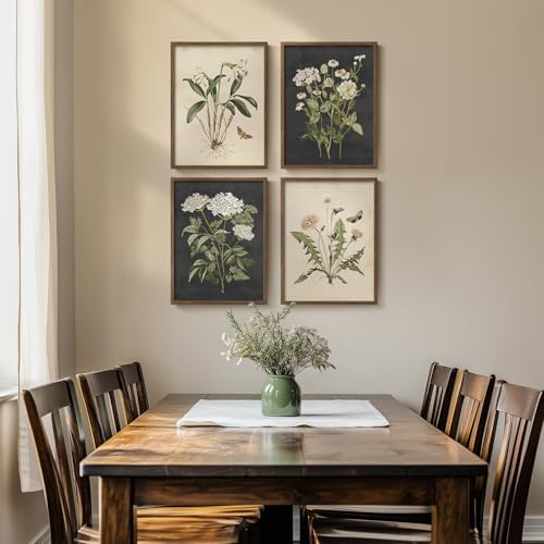 Framed Vintage Botanical Floral Wall Art for Bedroom, 4 Piece 11x14 In - Image 5