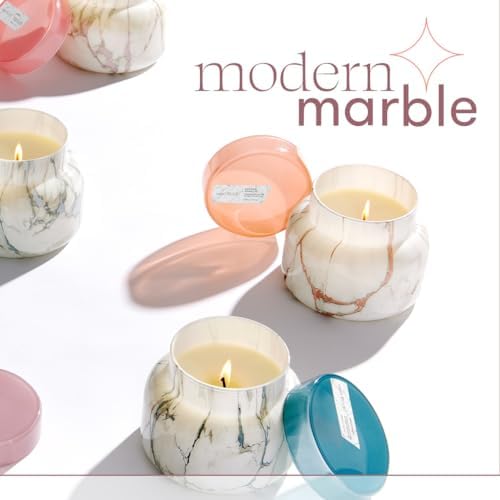 Capri Blue Modern Marble Jar Candles - Luxury Scented Candles for Home - Long Lasting Soy Wax Blend - Scented Home Decor Gifts - Honeydew Crush (8 oz) - Image 6