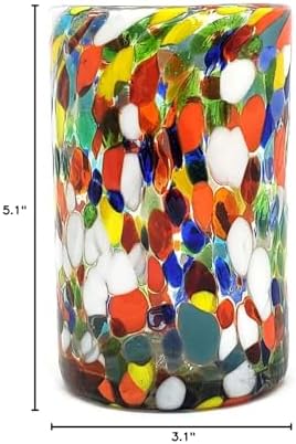Confetti Carnival 14 oz Drinking Glasses (set of 6), Recycled Glass, Lead-free, Toxin-Free (Drinking) - Image 6