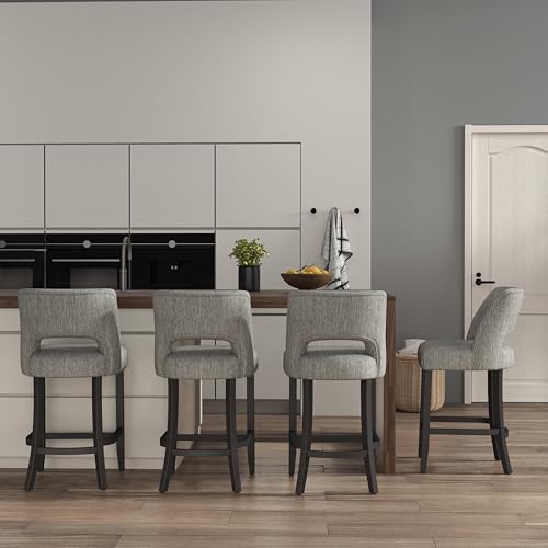 VKNOW Bar Stools Set of 4, 26" Upholstered Counter Height Bar Stools - Image 3