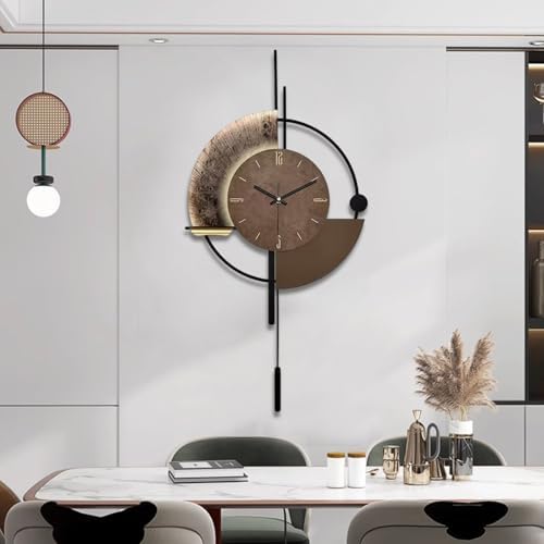 SIN&MI Wall Clock,Decorative Wall Clocks with Pendulum,Silent Quality Quartz Clock Battery Operated,Large Clock for Living Room,Kitchen,Home,Bathroom,Bedroom Wall Decor,18.9 * 34.2inch - Image 7