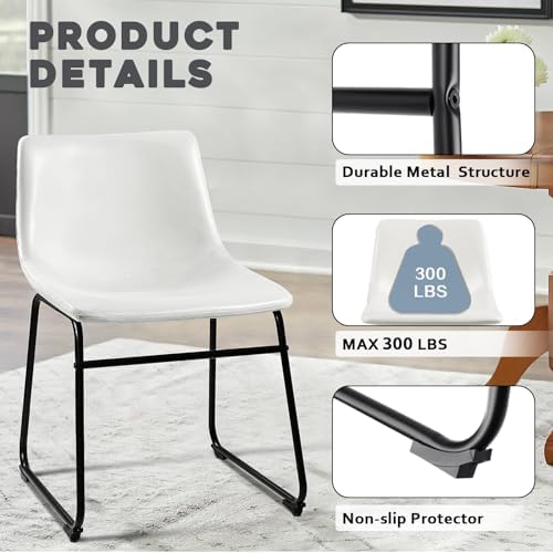 Waleaf Dining Chairs Set of 4, 18" Faux Leather Counter Height Bar Stools - Image 5