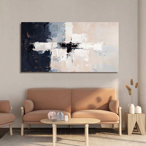 Abstract Black White Wall Art Decor Pictures for Living Room 20" X 40" - Image 4