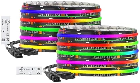 BTF-LIGHTING 32.8FT WS2811 Smart IC RGB DC24V FCOB COB LED Strip Light by BTF-LIGHTING