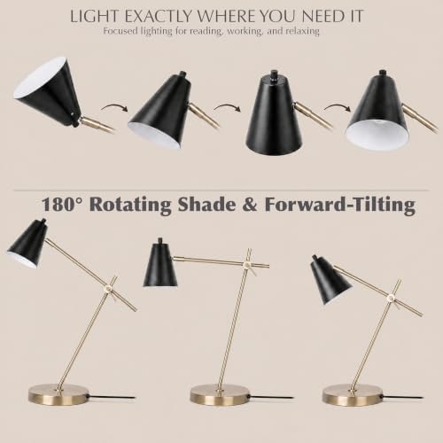HarvestLand HaloBar Black Mordern Desk Lamp Reading Lamp for Home Office - Image 3