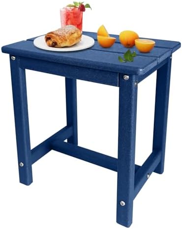 GARDENSTAR Adirondack Square Side Table,one-Tier Outdoor end Table, Patio Side Table for Pool,Porch,Backyard,Relaxing Companion (Blue) (Pack of 2) - Image 7