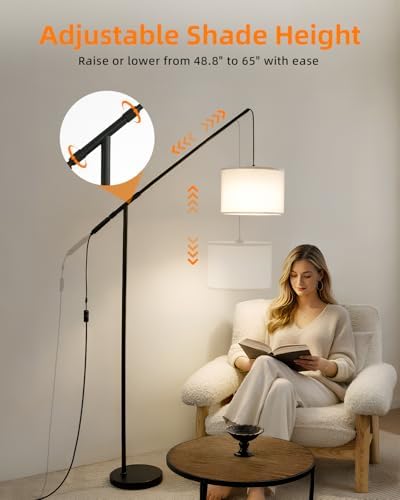 Arc Floor Lamp with Remote Control, LED Reading Light for Living Room - Image 2
