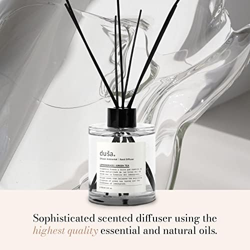 Duša Grapefruit Reed Diffuser & Sticks - 5 Fl Oz Essential Home Fragrance for Bathroom, Office & Living Spaces – Stylish & Long-Lasting Room Air Freshener - Ideal for Housewarming & Special Occasions - Image 6