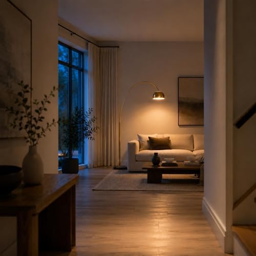 78IN Gold Arc Floor Lamp with Black Marble Base＆3 Color Temperatures - Image 2