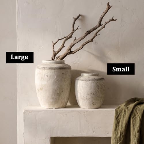 Large Ceramic Flower Vase Home Decor Rustic Vintage Terracotta Vase 10.4" - Image 6