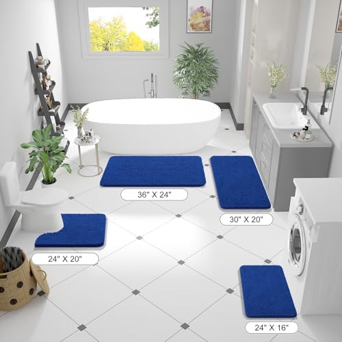 OLANLY Bathroom Runner Rugs 59x20, Extra Soft Absorbent Chenille Bath Rugs - Image 2