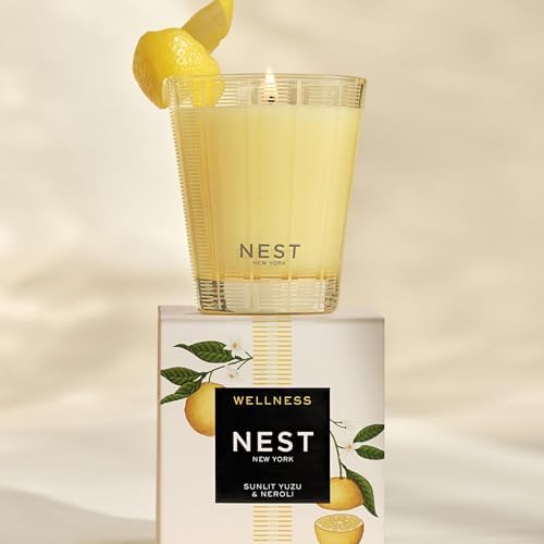 NEST New York Scented Classic Candle, Sunlit Yuzu & Neroli - 8.1 oz - Up to 60-Hour Burn Time - Reusable Glass Vessel - Image 5