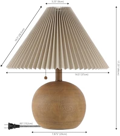 JONATHAN Y Aksel Sphere Table Lamp Coastal 17.25", Brown Wood Finish - Image 4