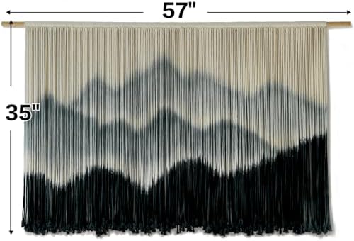IOWER Macrame Wall Hanging Mountain Dip-Dyed Macrame Wall Decor Large Modern Fiber Art Boho Wall Decor 57" Wx35 L - Image 5