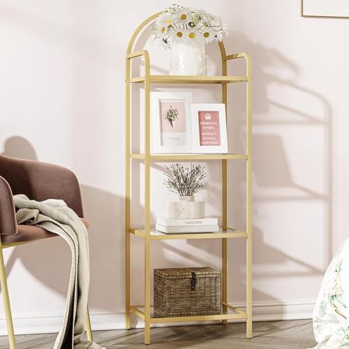 Hzuaneri Bookcase Bookshelf, Tempered Glass Bookshelves by Hzuaneri