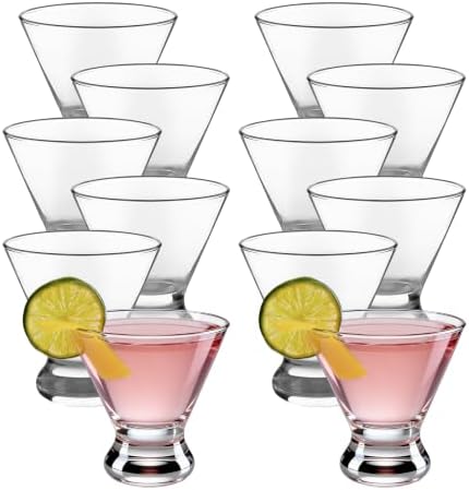 Libbey Cosmopolitan Stemless Martini Glasses Set of 12, Cocktail Cups by Libbey