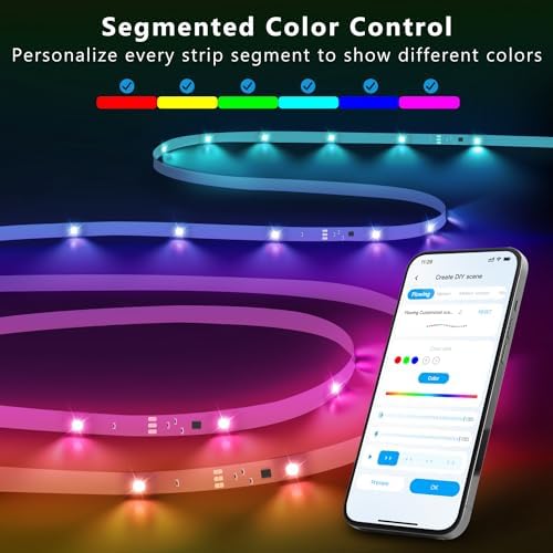 DAYBETTER Smart IC LED Strip Lights, BGRIC LED Lights for Bedroom 65.6FT, DIY Multiple Colors on One Line, App Control Color Changing Strip Lighting Music Sync Home Decor(1 Roll) - Image 3
