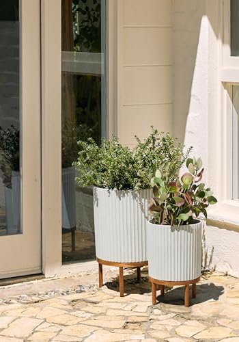Veradek Demi Series Raised Duo Planters - Set of 2 Planters with Stands - Image 4