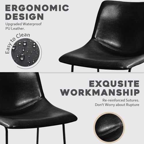 Waleaf 26 Inch Counter Height Bar Stools Set of 4, Faux Leather Bar Chairs - Image 4