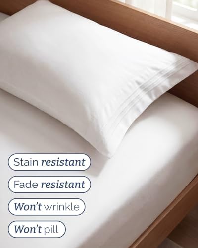 Twin Size 3 Piece Sheet Set - Breathable & Cooling Sheets - Antique White - Image 5