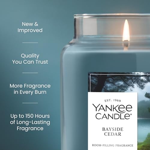 Yankee Candle Bayside Cedar Scented Candle, Large Jar with up to 150 Hour Burn Time, Giftable, 22 oz (Pack of 4) - Image 3