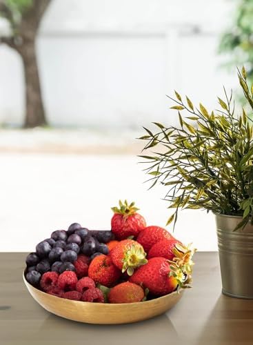 Serene Spaces Living Smooth Gold Round Decorative Iron Bowl, Large Table Centerpiece, Golden Container for Floral Arrangement, Fruits, Candies, Accessories, Measures 10" Diameter & 2" Tall, Set of 12 - Image 4