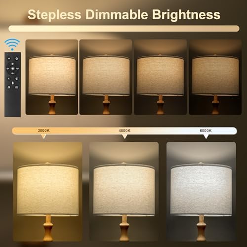 BOBOMOMO 62" Rustic Farmhouse Floor Lamp with Remote & Dimmable 9W Bulb, 3 Color Temperatures Resin Standing Lamp, Retro Corner Tall Lamp for Living Room, Bedroom, Nursery, Office, Reading Nock - Image 4