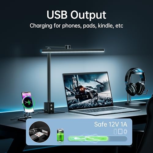 deeloop LED Desk Lamp, 2-in-1 Clamp Light, CRI95+, Asymmetric Lighting - Image 2