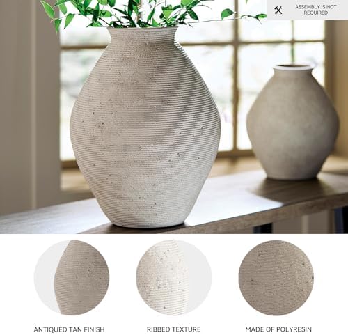 Signature Design by Ashley Hannela 17" Tall Large Rustic Polyresin Vase - Image 3