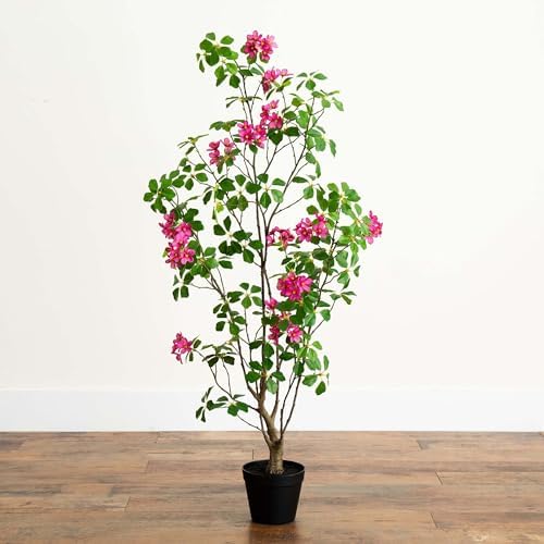 Nearly Natural 4 ft Artificial Dogwood Tree with Pot for Indoor Room Decor - Image 6