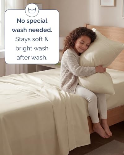 Twin Size 3 Piece Sheet Set - Comfy Breathable & Cooling Sheets - Wheat - Image 6