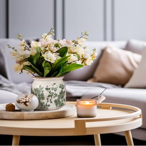 2 Pcs Vintage Planter Ceramic Plants Pot with Drainage Ice Crack Scroll Flower Vase Pot for Indoor Outdoor Plants Home Kitchen Decor Gifts (Vintage Floral,5.9") - Image 5