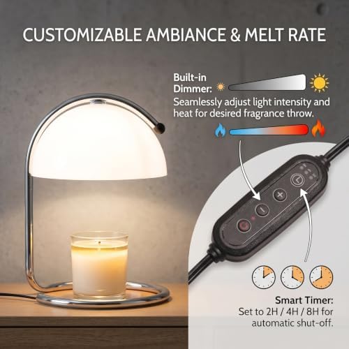 Modern White Candle Warmer Lamp - Image 2