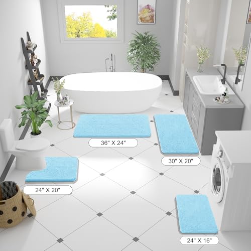OLANLY Large Bathroom Rugs 70x46, Extra Soft Absorbent Chenille Bath Rugs - Image 2