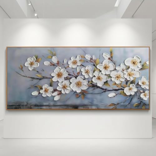 Anolyfi Framed Large Textured Canvas Wall Art for Living Room, Modern Elegant Landscape Artwork for Bedroom Hallway Dining Room Office Home Decor, 71"x32" - Image 4
