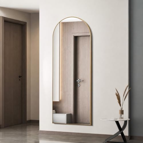 Simple Deluxe Arched Full Length Mirror, 64"×21" Large Floor Mirrors, for Wall Door Bedroom Bathroom Living Room (Gold) by SimpleDeluxe