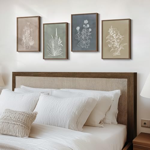 Framed Vintage Neutral Boho Botanical Wall Art for Bedroom, 11x14 In - Image 2
