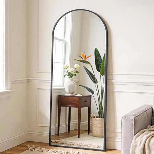 OLIXIS Arched Full Length Mirror with Stand, 60"x16" Full Body Mirror by OLIXIS